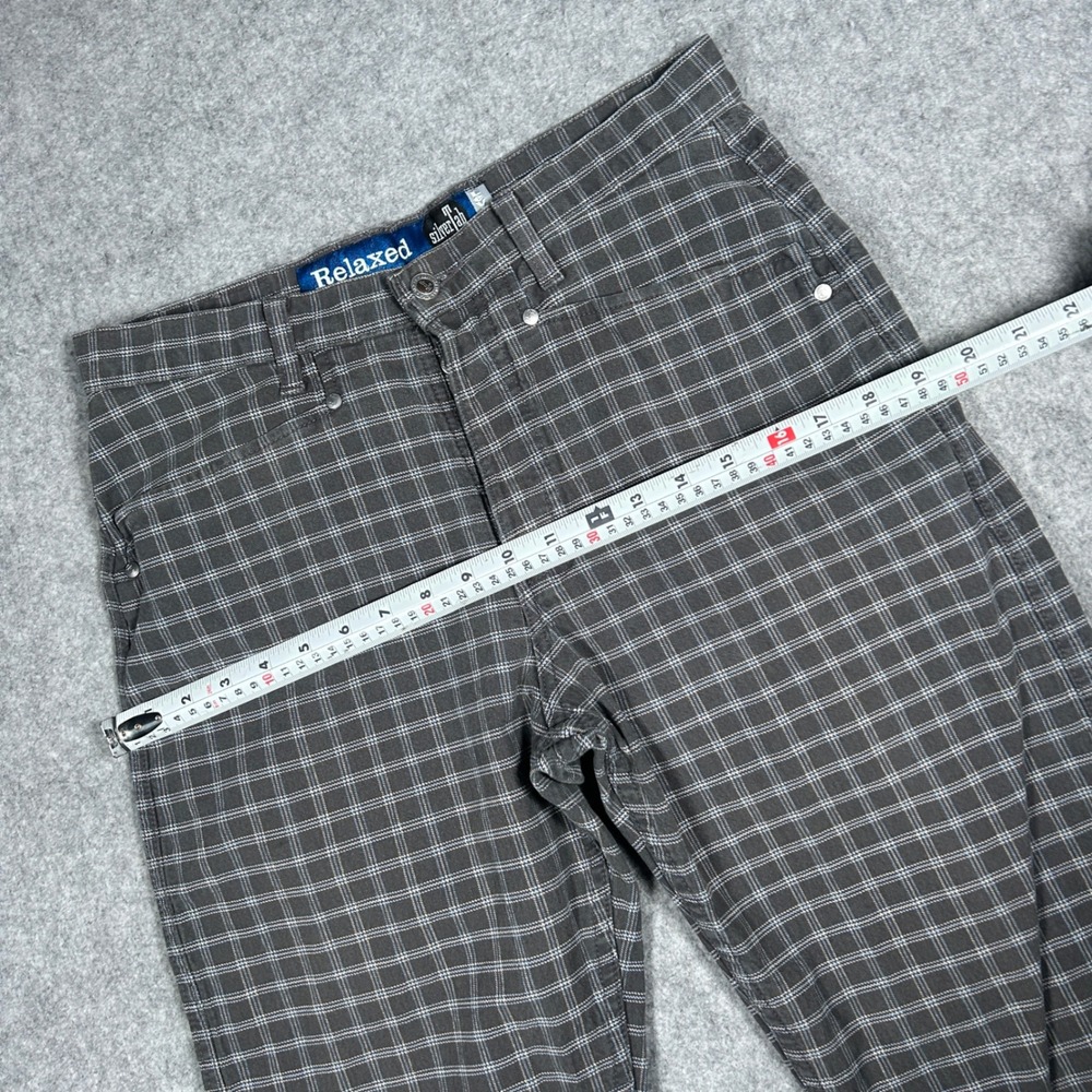 vintage Levi's SilverTab Denim jean Men 32x30(32x30) Gray grid Plaid Relaxed 90s - Picture 9 of 16